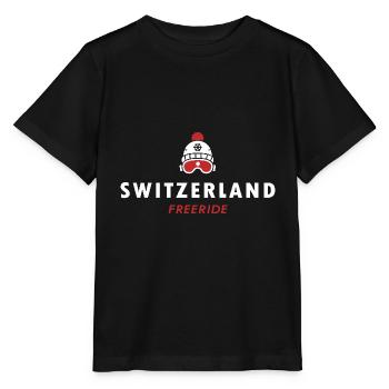 Switzerland ski freeride sport skier Alps - Stanley/Stella MINI CREATOR Kids’ T-Shirt - black - Front - Mikhail (115cm)
