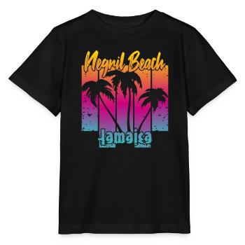 Negril Beach Jamaica - Stanley/Stella Kinder T-Shirt MINI CREATOR  - Schwarz - Vorne - Mikhail (115cm)