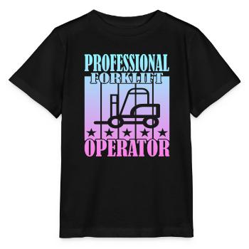 Professional Forklift Operator - Stanley/Stella Kinder T-Shirt MINI CREATOR  - Schwarz - Vorne - Mikhail (115cm)