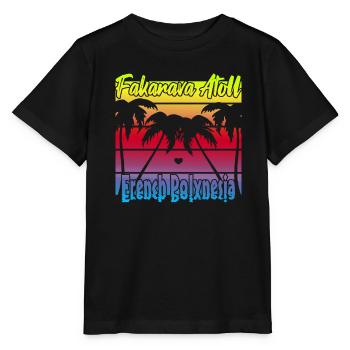 Atoll de Fakarava Français Polynésie - T-shirt bio MINI CREATOR Stanley/Stella Enfant - noir - Devant - Mikhail (115cm)