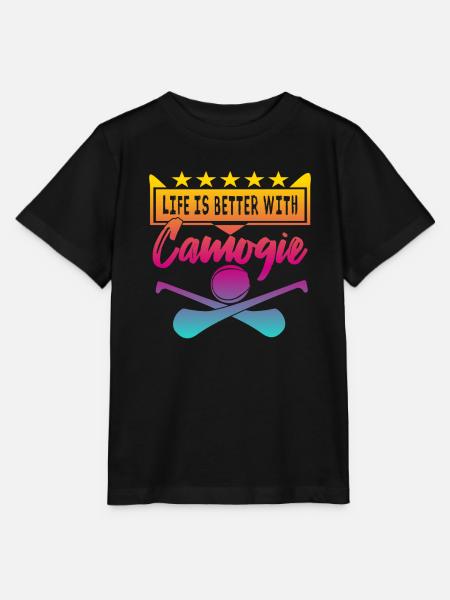 Life is better with Camogie - Stanley/Stella MINI CREATOR Kids’ T-Shirt - black