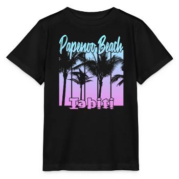 Papenoo Beach Tahiti - Stanley/Stella Kinder T-Shirt MINI CREATOR  - Schwarz - Vorne - Mikhail (115cm)