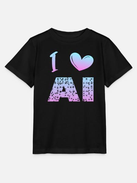 i love ai - Stanley/Stella Kinder T-Shirt MINI CREATOR  - Schwarz