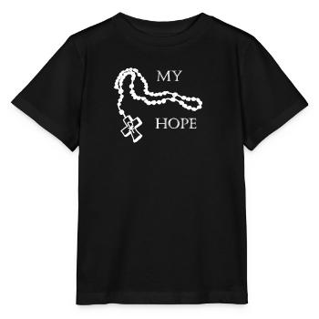 My Hope, Rosenkranz, Symbol, Kreuz, Gott, Pax - Stanley/Stella Kinder T-Shirt MINI CREATOR  - Schwarz - Vorne - Mikhail (115cm)