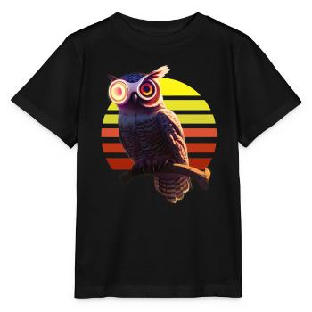 Robot Owl Hybrid Being - Stanley/Stella MINI CREATOR Kids’ T-Shirt - black - Front - Mikhail (115cm)