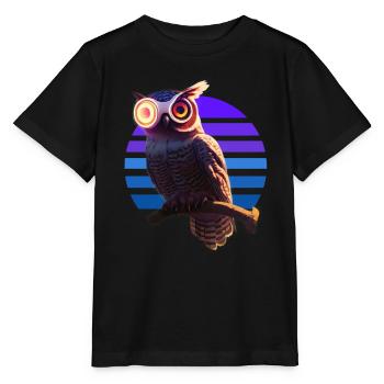 Robot Owl Hybrid Being - Stanley/Stella MINI CREATOR Kids’ T-Shirt - black - Front - Mikhail (115cm)