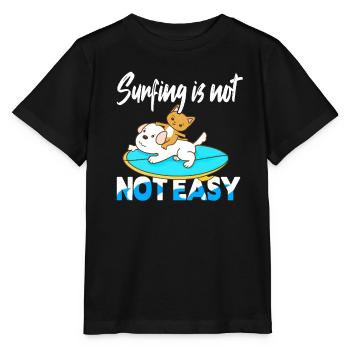 Le surf n’est pas facile - T-shirt bio MINI CREATOR Stanley/Stella Enfant - noir - Devant - Mikhail (115cm)