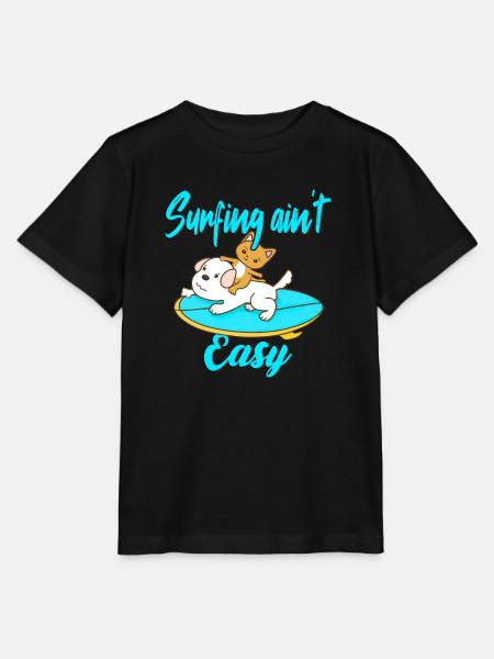 Surfing ain't Easy - Stanley/Stella Kinder T-Shirt MINI CREATOR - Schwarz