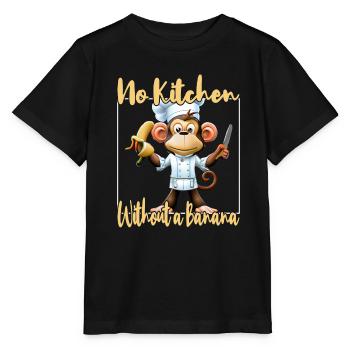 Kitchen Monkey Banana Vibes - Stanley/Stella MINI CREATOR Kids’ T-Shirt - black - Front - Mikhail (115cm)