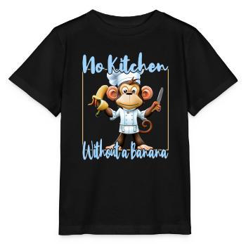 Kitchen Monkey Banana Vibes - Stanley/Stella MINI CREATOR Kids’ T-Shirt - black - Front - Mikhail (115cm)