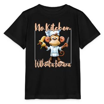 Kitchen Monkey Banana Vibes - Stanley/Stella MINI CREATOR Kids’ T-Shirt - black - Front - Mikhail (115cm)