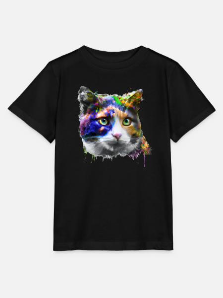 Künstlerische Katze - Stanley/Stella Kinder T-Shirt MINI CREATOR  - Schwarz