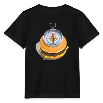 Cheeseburger Compass - Stanley/Stella MINI CREATOR Kids’ T-Shirt - black - Front - Mikhail (115cm)