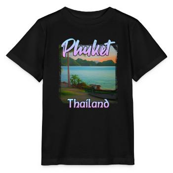 Phuket Sonnenuntergang in Thailand - Stanley/Stella Kinder T-Shirt MINI CREATOR  - Schwarz - Vorne - Mikhail (115cm)