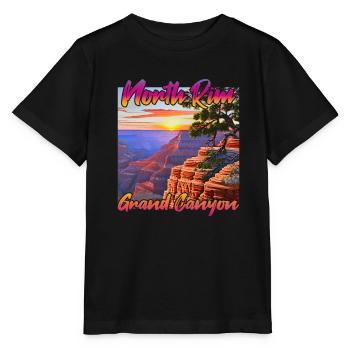 Coucher de soleil sur la rive nord du Grand Canyon - T-shirt bio MINI CREATOR Stanley/Stella Enfant - noir - Devant - Mikhail (115cm)