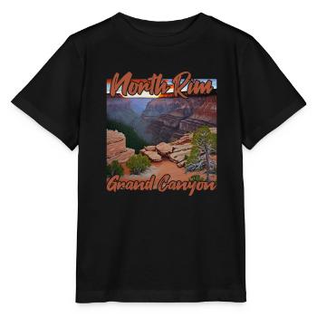 Coucher de soleil sur la rive nord du Grand Canyon - T-shirt bio MINI CREATOR Stanley/Stella Enfant - noir - Devant - Mikhail (115cm)