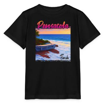 Coucher de soleil à Pensacola, Floride - T-shirt bio MINI CREATOR Stanley/Stella Enfant - noir - Devant - Mikhail (115cm)