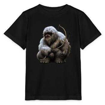 Yéti avec arc et flèches - T-shirt bio MINI CREATOR Stanley/Stella Enfant - noir - Devant - Mikhail (115cm)