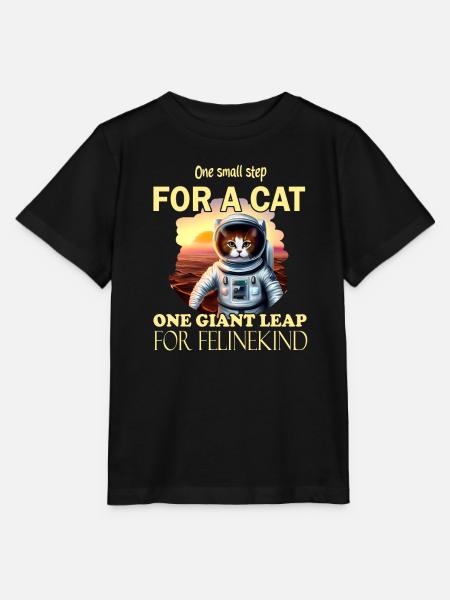 Cat Astronaut - Stanley/Stella MINI CREATOR Kids’ T-Shirt - black