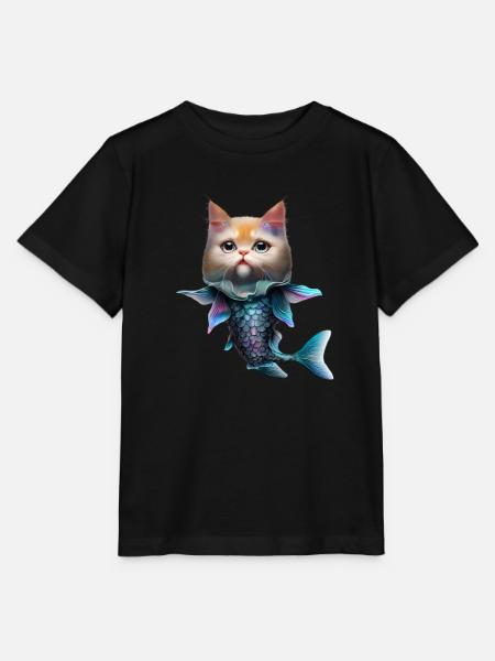 Fischkatze Fusion - Stanley/Stella Kinder T-Shirt MINI CREATOR  - Schwarz