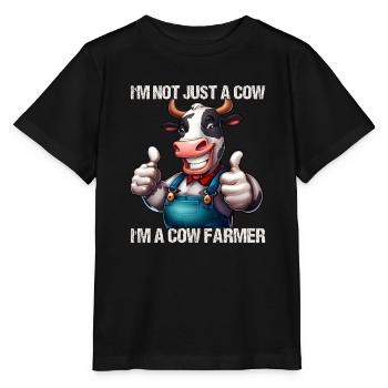 Vache fermière - T-shirt bio MINI CREATOR Stanley/Stella Enfant - noir - Devant - Mikhail (115cm)