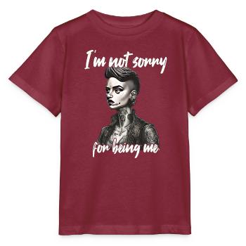 Proud of my individuality - Stanley/Stella MINI CREATOR Kids’ T-Shirt - burgundy - Front - Kain (125cm)