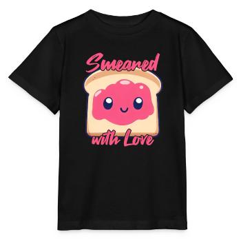 Kawaii Toast Smeared with Love - Stanley/Stella MINI CREATOR Kids’ T-Shirt - black - Front - Mikhail (115cm)