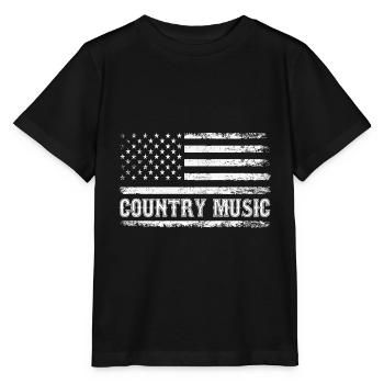 Country Musik Amerikanische Flagge Lied Liebhaber USA Patriot - Stanley/Stella Kinder T-Shirt MINI CREATOR  - Schwarz - Vorne - Mikhail (115cm)
