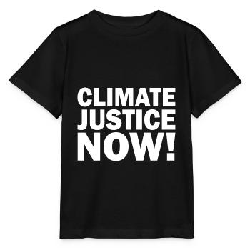 Climate justice now - Stanley/Stella MINI CREATOR Kids’ T-Shirt - black - Front - Mikhail (115cm)