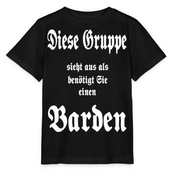Rollenspiel Barde - Rollenspieler T Shirt & Hoodie - Stanley/Stella Kinder T-Shirt MINI CREATOR  - Schwarz - Vorne - Mikhail (115cm)