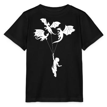 Funny Trendy Little Boy With Dragon - Stanley/Stella MINI CREATOR Kids’ T-Shirt - black - Front - Mikhail (115cm)