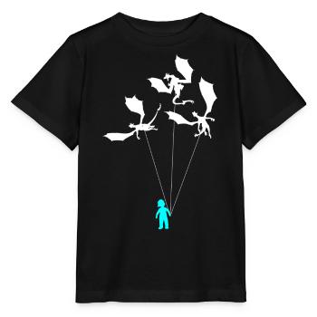 Funny Trendy Little Boy With Dragon - Stanley/Stella MINI CREATOR Kids’ T-Shirt - black - Front - Mikhail (115cm)