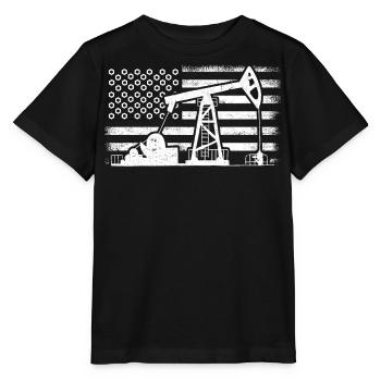 US-Ölfeld, Ölfeldarbeiter - Stanley/Stella Kinder T-Shirt MINI CREATOR  - Schwarz - Vorne - Mikhail (115cm)