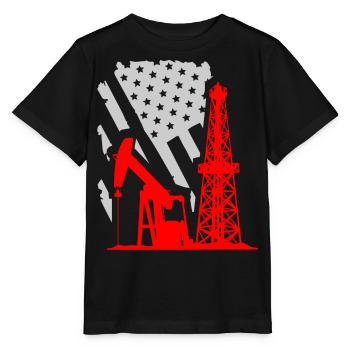 US-Ölfeld, Ölfeldarbeiter - Stanley/Stella Kinder T-Shirt MINI CREATOR  - Schwarz - Vorne - Mikhail (115cm)