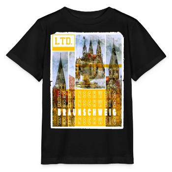 Braunschweig Germany City Skyline Home - Stanley/Stella MINI CREATOR Kids’ T-Shirt - black - Front - Mikhail (115cm)