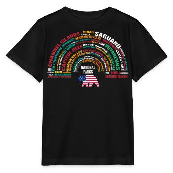 U.S. National Parks, National Park, Denali, Redwood - Stanley/Stella MINI CREATOR Kids’ T-Shirt - black - Front - Mikhail (115cm)