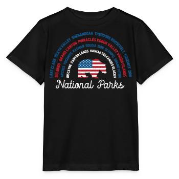 U.S. National Parks, National Park, Denali, Redwood - Stanley/Stella MINI CREATOR Kids’ T-Shirt - black - Front - Mikhail (115cm)