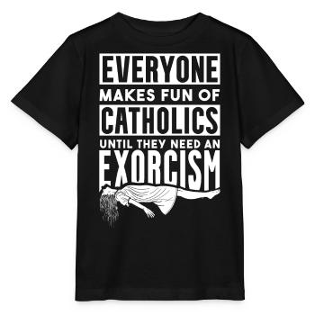 Catholics, Church, Exorcism - Stanley/Stella MINI CREATOR Kids’ T-Shirt - black - Front - Mikhail (115cm)