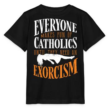 Catholics, Church, Exorcism - Stanley/Stella MINI CREATOR Kids’ T-Shirt - black - Front - Mikhail (115cm)