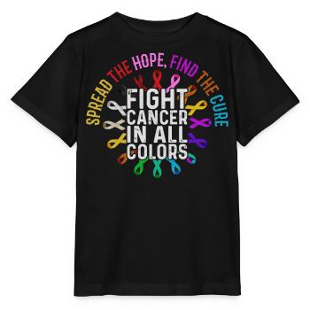 Fight cancer in all colors - Stanley/Stella MINI CREATOR Kids’ T-Shirt - black - Front - Mikhail (115cm)