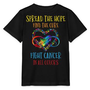 Fight cancer in all colors - Stanley/Stella MINI CREATOR Kids’ T-Shirt - black - Front - Mikhail (115cm)