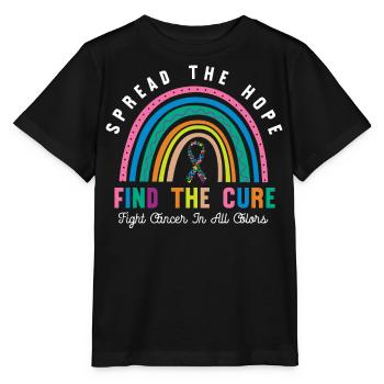 Fight cancer in all colors - Stanley/Stella MINI CREATOR Kids’ T-Shirt - black - Front - Mikhail (115cm)