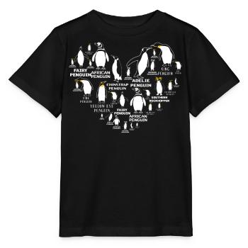 Pingouins, Pingouins, Amateurs de Pingouins - T-shirt bio MINI CREATOR Stanley/Stella Enfant - noir - Devant - Mikhail (115cm)