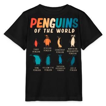 Pingouins, Pingouins, Amateurs de Pingouins - T-shirt bio MINI CREATOR Stanley/Stella Enfant - noir - Devant - Mikhail (115cm)