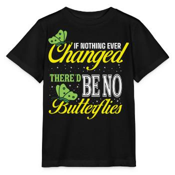 Would there be no butterflies - Stanley/Stella MINI CREATOR Kids’ T-Shirt - black - Front - Mikhail (115cm)