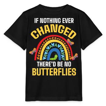 Would there be no butterflies - Stanley/Stella MINI CREATOR Kids’ T-Shirt - black - Front - Mikhail (115cm)