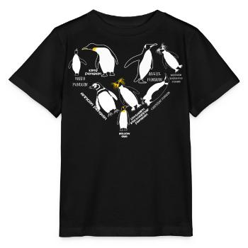 Pingouins, Pingouins, Amateurs de Pingouins - T-shirt bio MINI CREATOR Stanley/Stella Enfant - noir - Devant - Mikhail (115cm)