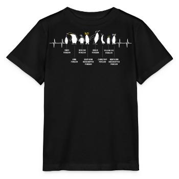Pingouins, Pingouins, Amateurs de Pingouins - T-shirt bio MINI CREATOR Stanley/Stella Enfant - noir - Devant - Mikhail (115cm)