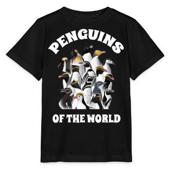 Pingouins, Pingouins, Amateurs de Pingouins - T-shirt bio MINI CREATOR Stanley/Stella Enfant - noir - Devant - Mikhail (115cm)