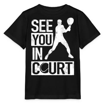 Tennis player, Tennis, Tennis - Stanley/Stella MINI CREATOR Kids’ T-Shirt - black - Front - Mikhail (115cm)
